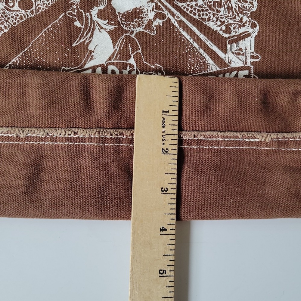 Authentic Pigment Canvas Shopper Tote Brown Seattle Public Market Graphic Vegan - Picture 12 of 15